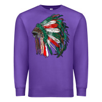 Purple mexican flag indian headdress Premium Sweatshirt - RanaPortraitStore