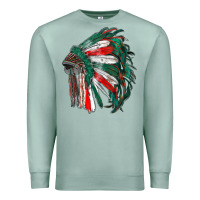 Seafoam mexican flag indian headdress Premium Sweatshirt - RanaPortraitStore