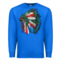 True Royal mexican flag indian headdress Premium Sweatshirt - RanaPortraitStore