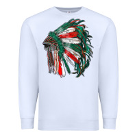 White mexican flag indian headdress Premium Sweatshirt - RanaPortraitStore