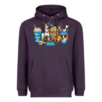 Plum corgi coffee cups Heavyweight Hoodie - Zillion Design Studio