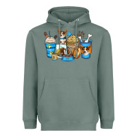 Sage corgi coffee cups Heavyweight Hoodie - Zillion Design Studio