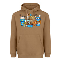 Toasted Coconut corgi coffee cups Heavyweight Hoodie - Zillion Design Studio