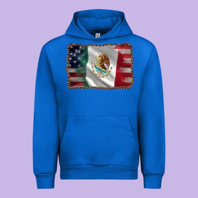 Mexico Flag And Usa Flag Urban Hoodie Designed By Adodesignshop
