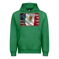 Emerald mexico flag and usa flag Urban Hoodie - AdoDesignShop