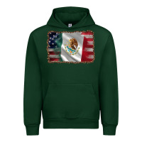 Forest Green mexico flag and usa flag Urban Hoodie - AdoDesignShop