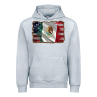 Heather Grey mexico flag and usa flag Urban Hoodie - AdoDesignShop