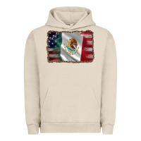 Pigment French Oak mexico flag and usa flag Urban Hoodie - AdoDesignShop