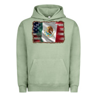 Pigment Oil Green mexico flag and usa flag Urban Hoodie - AdoDesignShop