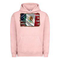 Pigment Salmon mexico flag and usa flag Urban Hoodie - AdoDesignShop