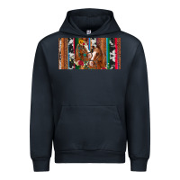 Navy western horses gemstone horse cowhide leopard floral background licens Urban Hoodie - Artiststas