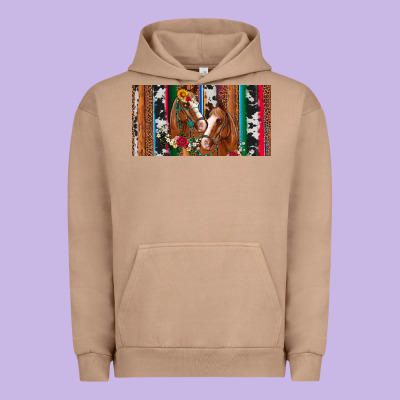 Western Horses Gemstone Horse Cowhide Leopard Floral Background Licens Urban Hoodie Designed By Artiststas