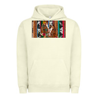 Pigment Pistachio western horses gemstone horse cowhide leopard floral background licens Urban Hoodie - Artiststas