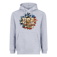 Heather Grey usa sunflower billie wilder Heavyweight Hoodie - texasbilliewilder