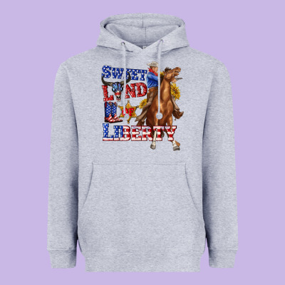 Heavyweight Hoodie western sweet land of liberty 4th july billie wilder