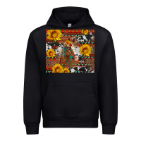 Black western horse with sunflowers and aztec leopard cowhide Urban Hoodie - Artiststas