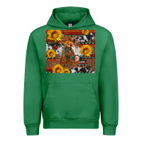 Emerald western horse with sunflowers and aztec leopard cowhide Urban Hoodie - Artiststas