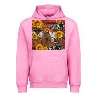 Fuchsia Pink western horse with sunflowers and aztec leopard cowhide Urban Hoodie - Artiststas