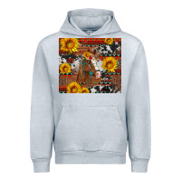 Heather Grey western horse with sunflowers and aztec leopard cowhide Urban Hoodie - Artiststas