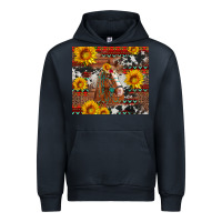 Navy western horse with sunflowers and aztec leopard cowhide Urban Hoodie - Artiststas