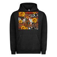 Pigment Black western horse with sunflowers and aztec leopard cowhide Urban Hoodie - Artiststas