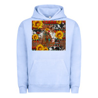 Pigment Grape Ice western horse with sunflowers and aztec leopard cowhide Urban Hoodie - Artiststas