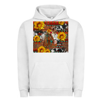 Pigment Lunar Rock western horse with sunflowers and aztec leopard cowhide Urban Hoodie - Artiststas