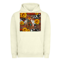 Pigment Pistachio western horse with sunflowers and aztec leopard cowhide Urban Hoodie - Artiststas