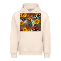 Sandshell western horse with sunflowers and aztec leopard cowhide Urban Hoodie - Artiststas