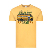 Vintage Mustard this is how i roll school bus camouflage Vintage Tee - Artiststas