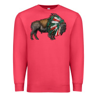Cardinal mexican bison with indian headdress Premium Sweatshirt - RanaPortraitStore