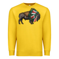 Lemon mexican bison with indian headdress Premium Sweatshirt - RanaPortraitStore