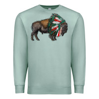 Seafoam mexican bison with indian headdress Premium Sweatshirt - RanaPortraitStore