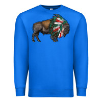 True Royal mexican bison with indian headdress Premium Sweatshirt - RanaPortraitStore