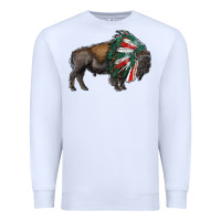 White mexican bison with indian headdress Premium Sweatshirt - RanaPortraitStore