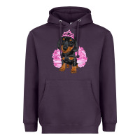 Plum balerina dachshund with tutu Heavyweight Hoodie - RanaPortraitStore