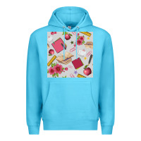 Ocean Blue back to school  seamless pattern Premium Hoodie - BundleAndBundleShop