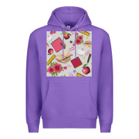 Purple back to school  seamless pattern Premium Hoodie - BundleAndBundleShop