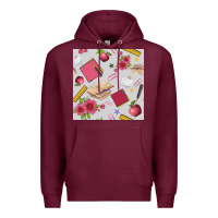 Burgundy back to school  seamless pattern Premium Hoodie - BundleAndBundleShop
