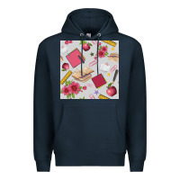 Navy back to school  seamless pattern Premium Hoodie - BundleAndBundleShop