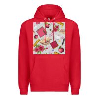Red back to school  seamless pattern Premium Hoodie - BundleAndBundleShop