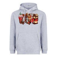 Heather Grey hot chocolate coffee cups Heavyweight Hoodie - Zillion Design Studio