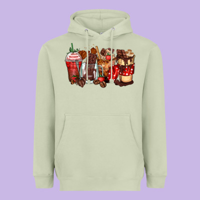 Hot Chocolate Coffee Cups Heavyweight Hoodie Designed By Zillion Design Studio