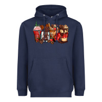 Navy hot chocolate coffee cups Heavyweight Hoodie - Zillion Design Studio