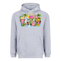 Heather Grey beach summer coffee cups Heavyweight Hoodie - Zillion Design Studio