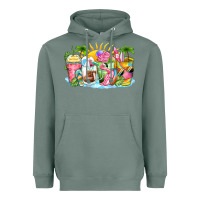 Sage beach summer coffee cups Heavyweight Hoodie - Zillion Design Studio