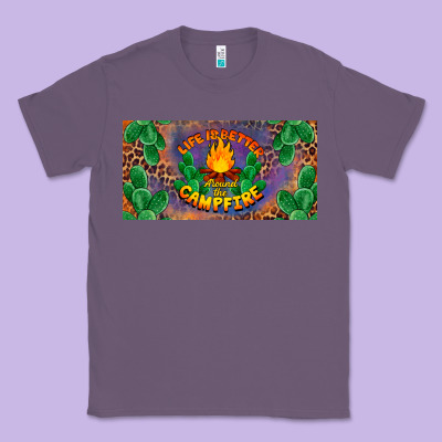 Life Is Better Around The Campfire License Plate Classic Tee Designed By Barkaloodesign