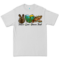 Dove Grey Peace Love Brown Trout Premium Tee - LillyAllenDesigns