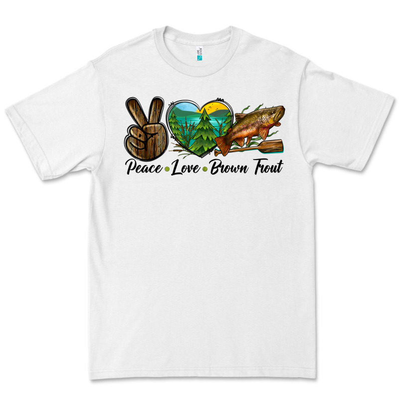 Peace Love Brown Trout Premium Tee by LillyAllenDesigns | Teevron