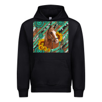 Black western horse with gemstone and sunflower Urban Hoodie - Artiststas